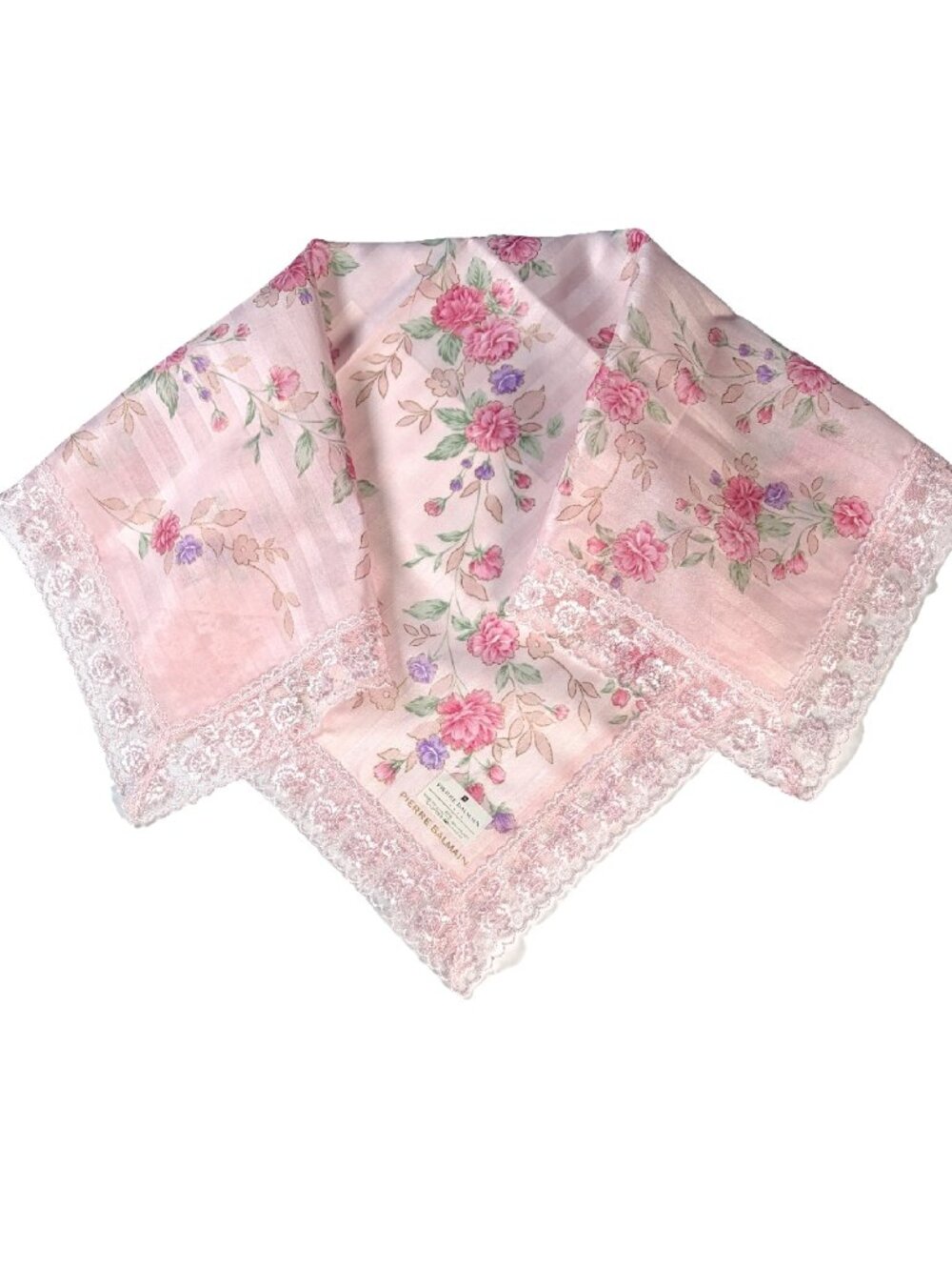 NWT Pierre Balmain Cotton Floral Lace Scarf 22"